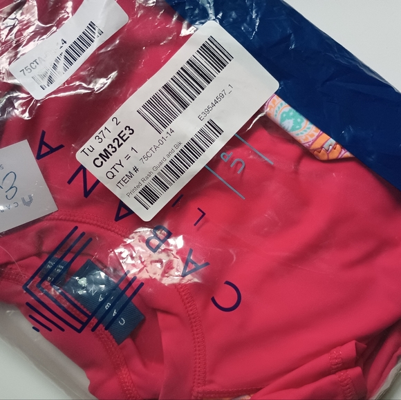 Cabana Life Big Girls Printed Rash Guard and Bikini Bottoms Set - UPF 50+, Short - Picture 5 of 10